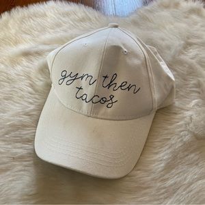 White Gym then Tacos Baseball Hat